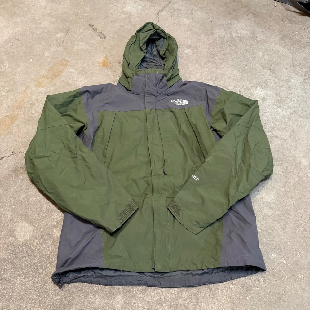 The North Face Rain Jacket Men M Green Gore-Tex Hooded Shell OVH0